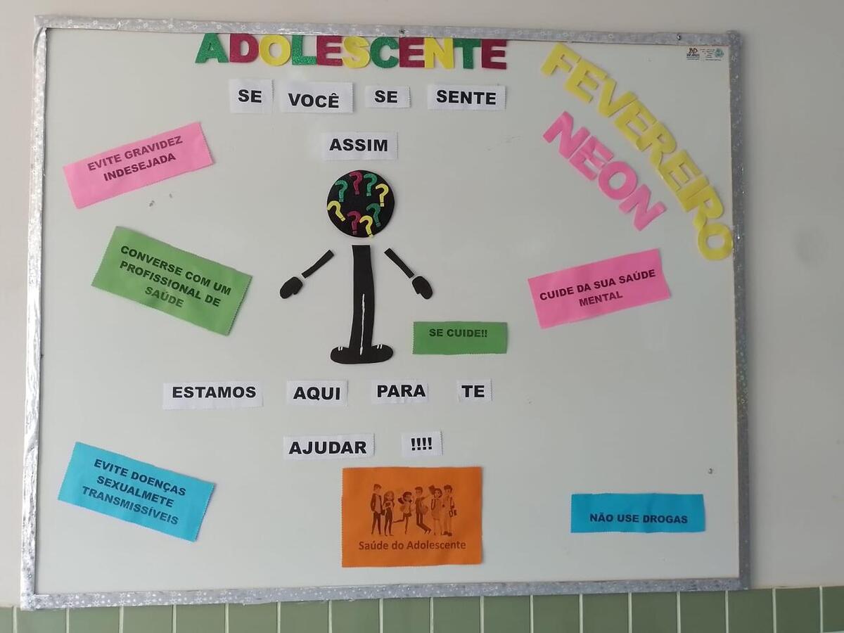 Ação realizada nesta segunda (13) integra campanha de departamentos da SMS que visa discutir com o público adolescente os cuidados com a saúde