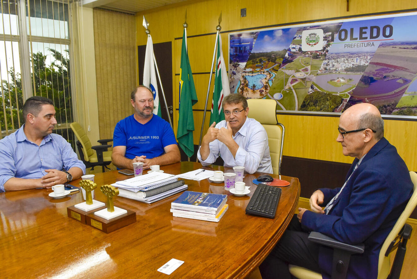 Comitiva do IPEN é recepcionada na Prefeitura de Toledo e apresenta tecnologias