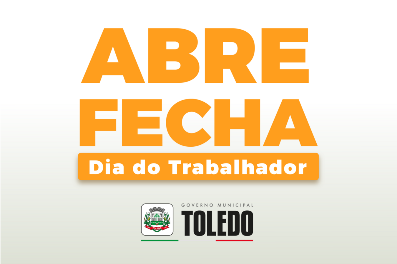 Maioria das repartições públicas municipais estarão fechadas nesta segunda-feira (1º), feriado do Dia do Trabalhador; serviços essenciais funcionarão normalmente