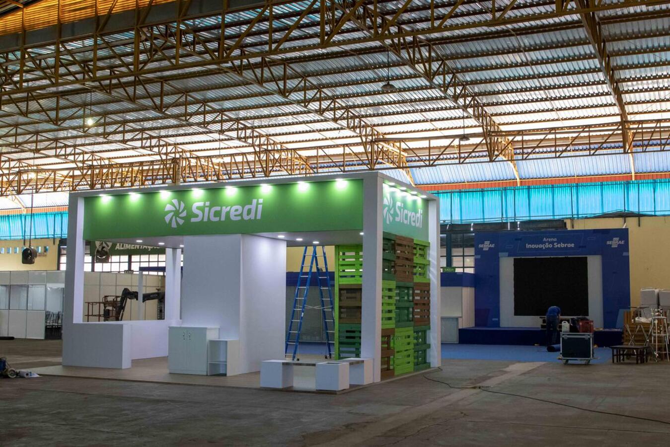 Estrutura do INOVAMEAT 2023 está sendo finalizada (foto: Fábio Ulsenheimer/Prefeitura de Toledo)