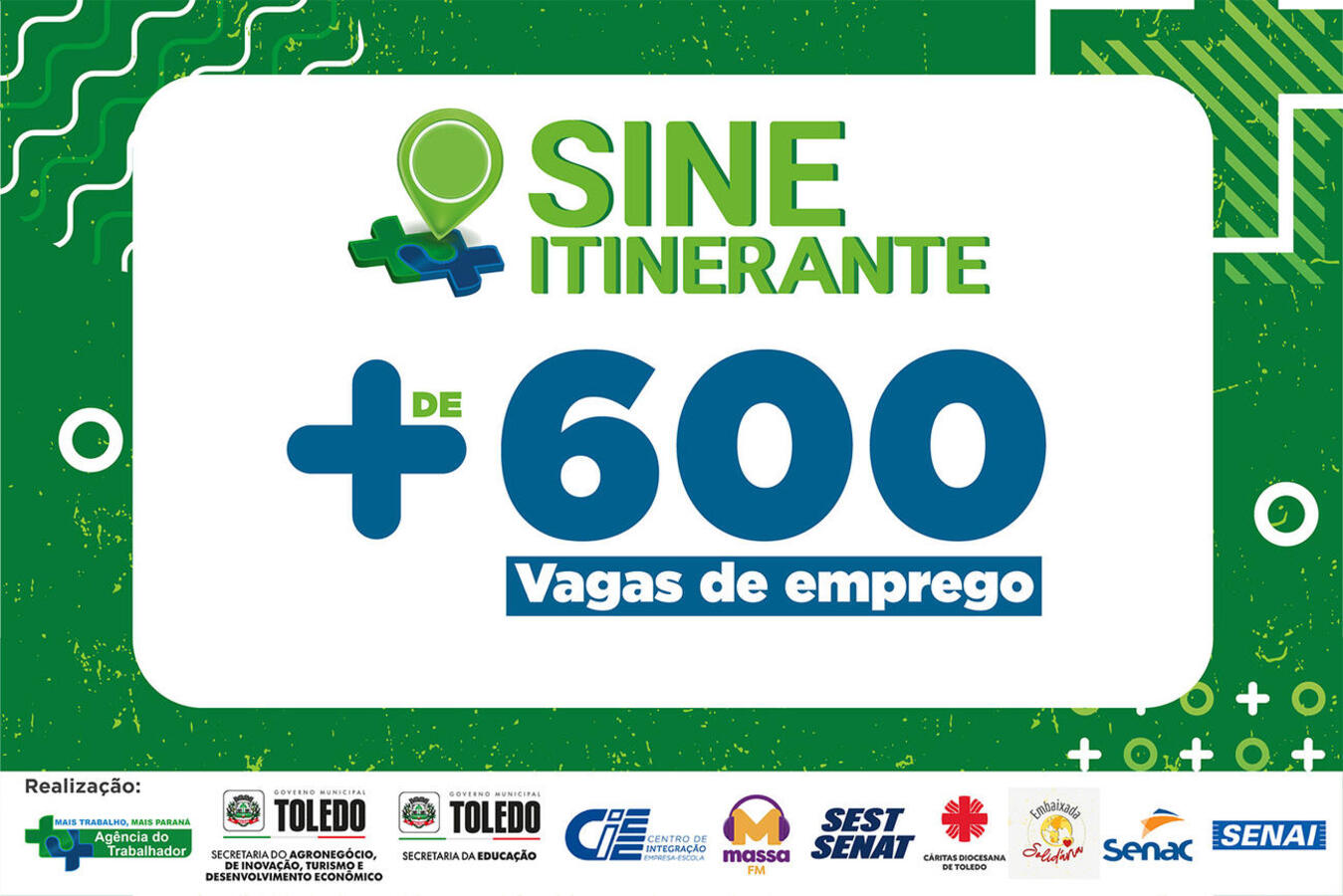 Recrutadores de 10 grandes empresas da região estarão nesta sexta-feira (26), das 8h às 14h, na quadra de esportes da Escola Municipal São Francisco de Assis