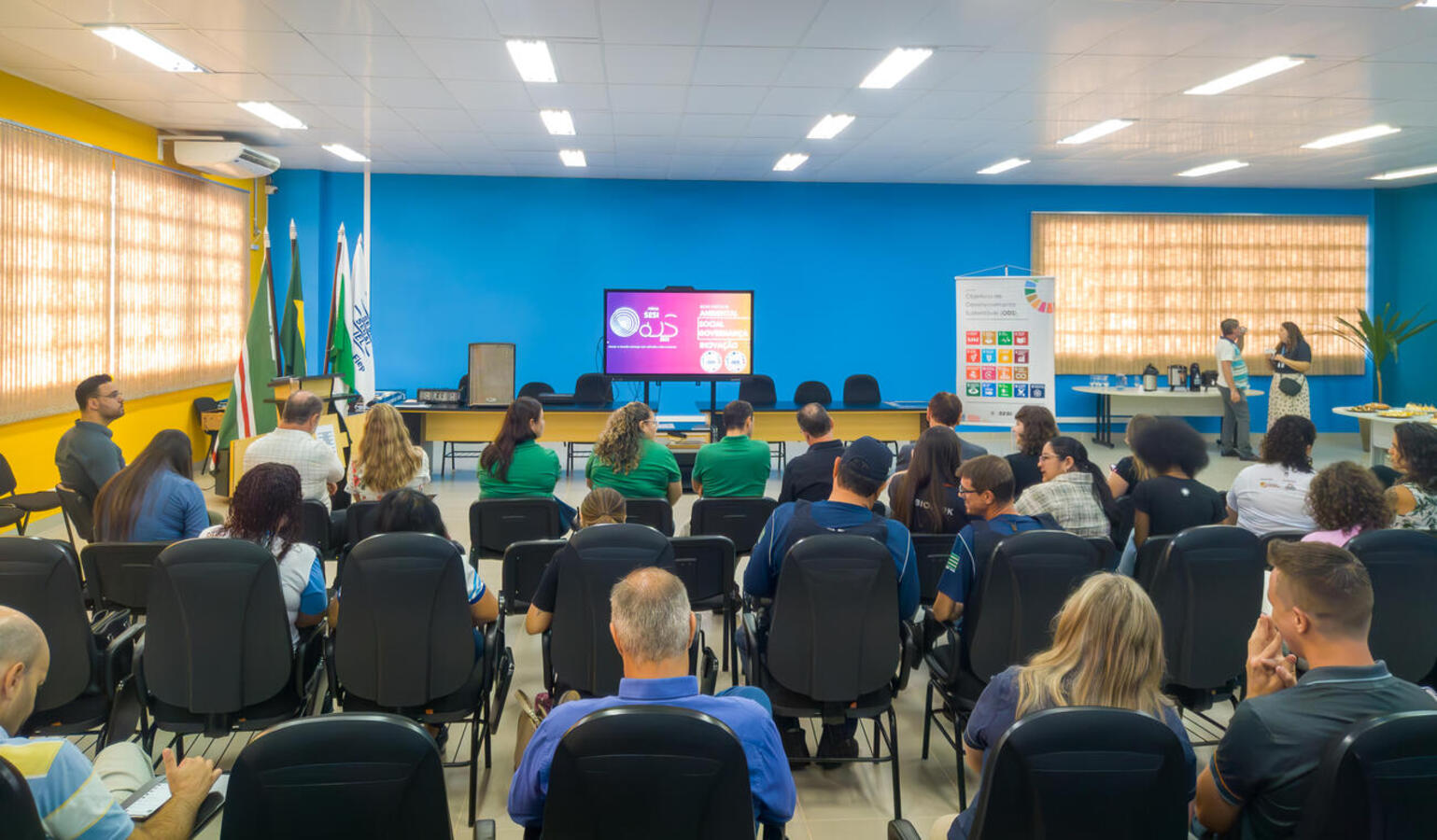 Empresas e instituições do terceiro setor de Toledo, Marechal Cândido Rondon e Terra Roxa foram homenageadas com o Selo Sesi ODS. Crédito das fotos: Jakson Farias