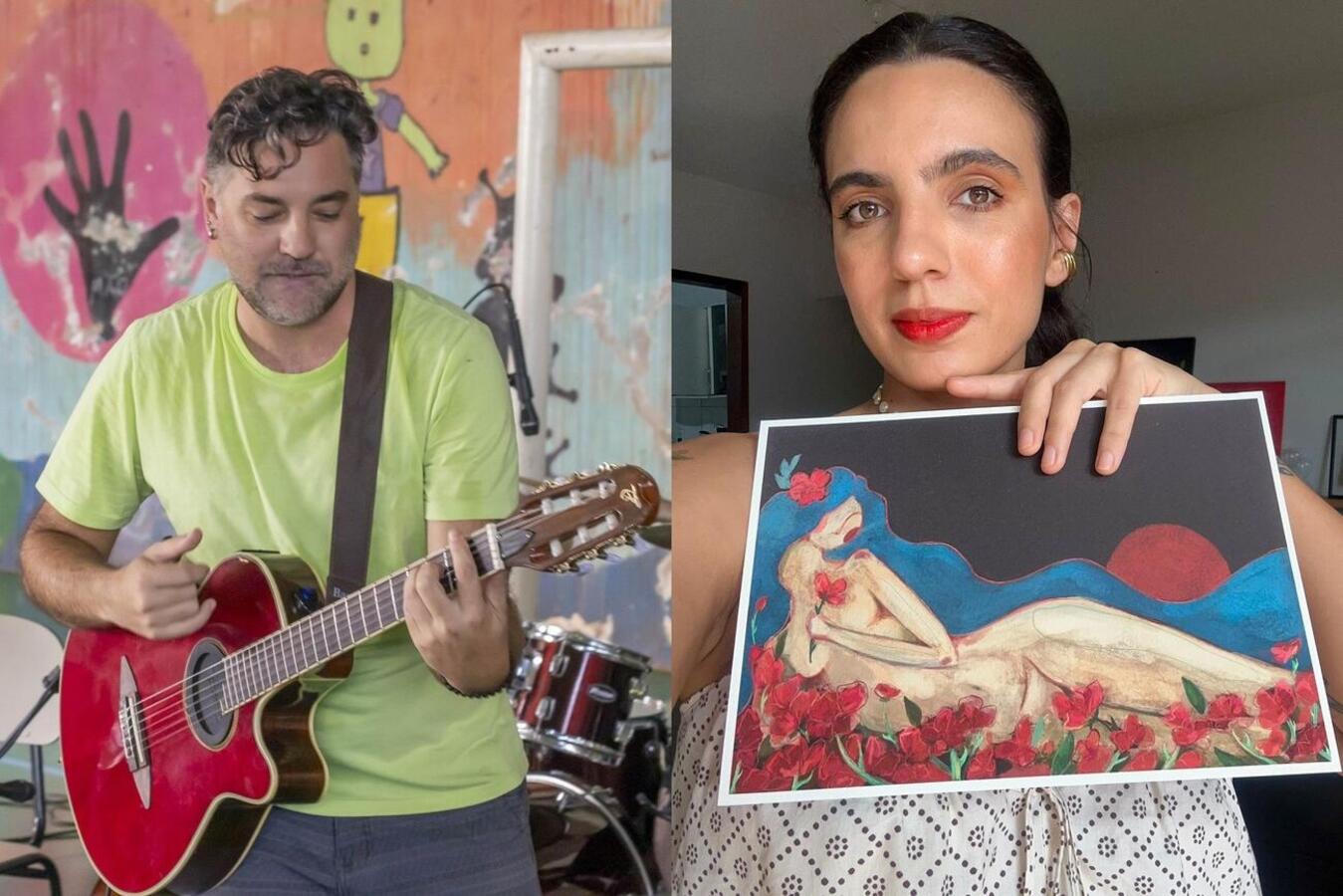 O músico Gianni Ambrosino teve projeto aprovado pela Lei de Incentivo à Cultura; artista plástica Larissa Salgado ficou entre as três melhores do Festival Arte Intimus