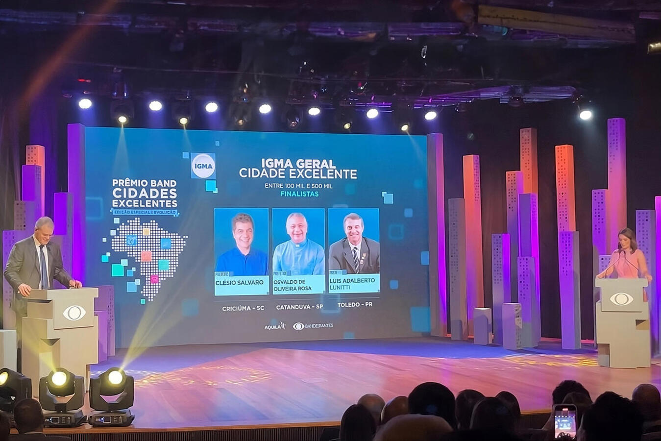 Município foi finalista na categoria “100 a 500 mil habitantes” do Band Cidades Excelentes 2024,  premiação entregue na noite desta segunda-feira (1º), em Brasília