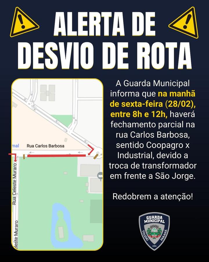 Por conta de obras e troca de transformador, o Largo Chico Mendes e a Rua Carlos Barbosa serão parcialmente interditadas