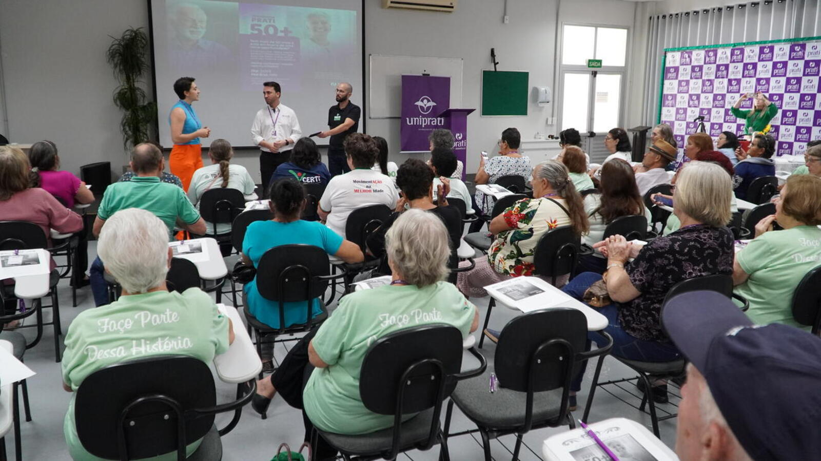 Eles conheceram as estruturas da empresa, e o programa Prati 50+, com vagas de emprego voltadas para pessoas com 50 anos de idade ou mais