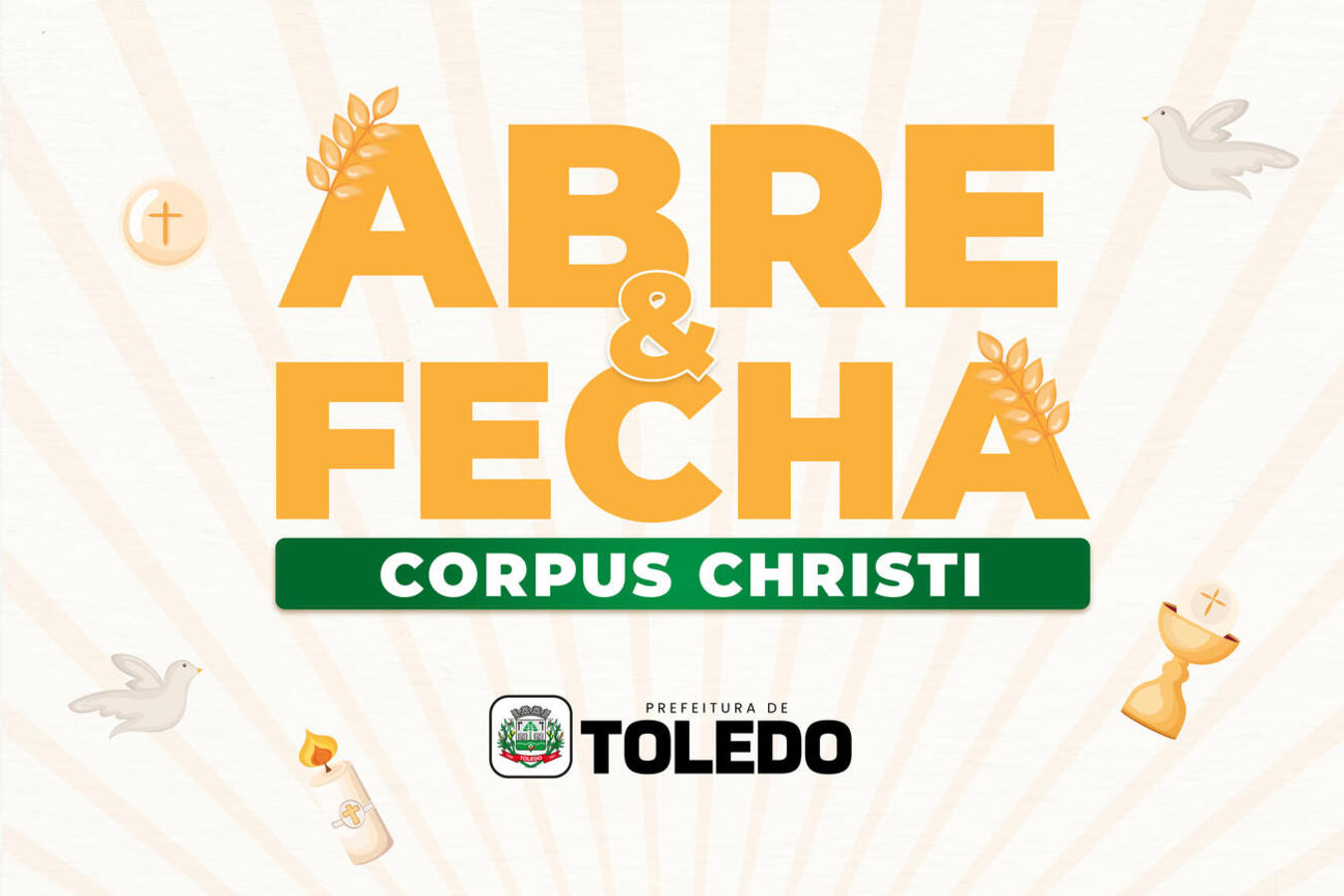 Confira o funcionamento dos principais serviços municipais durante o feriado de Corpus Christi, que ocorre nesta quinta-feira (19)