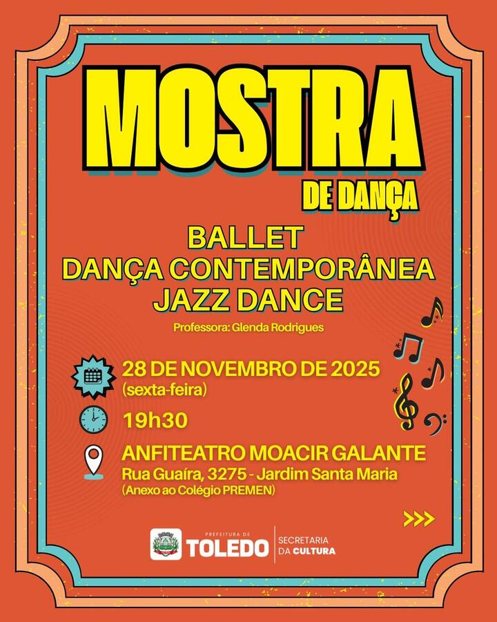 Programação gratuita reúne recitais, mostras de dança e exposições para apresentar o talento dos alunos dos cursos municipais