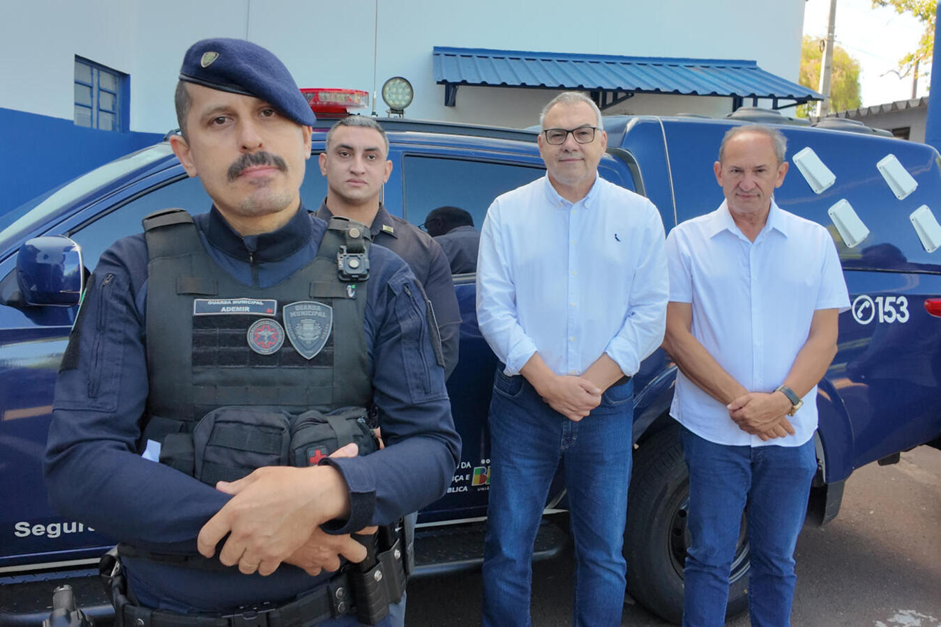 Na manhã desta sexta-feira (19), a Guarda Municipal realizou uma cerimônia de homenagem ao GM Ademir,  que atua hoje na Patrulha Maria da Penha