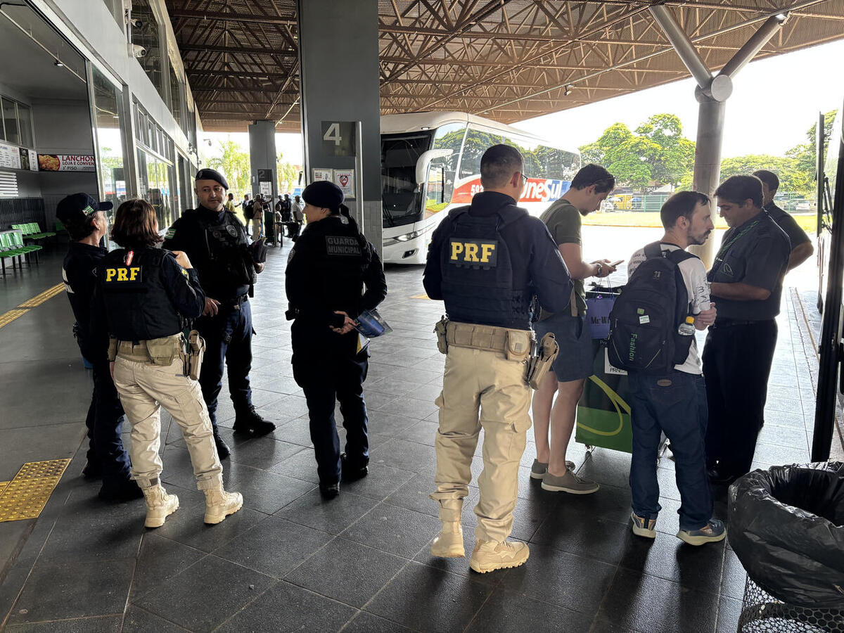 Ação foi realizada no Terminal Rodoviário Alcido Leonardi sobre crime de importunação sexual