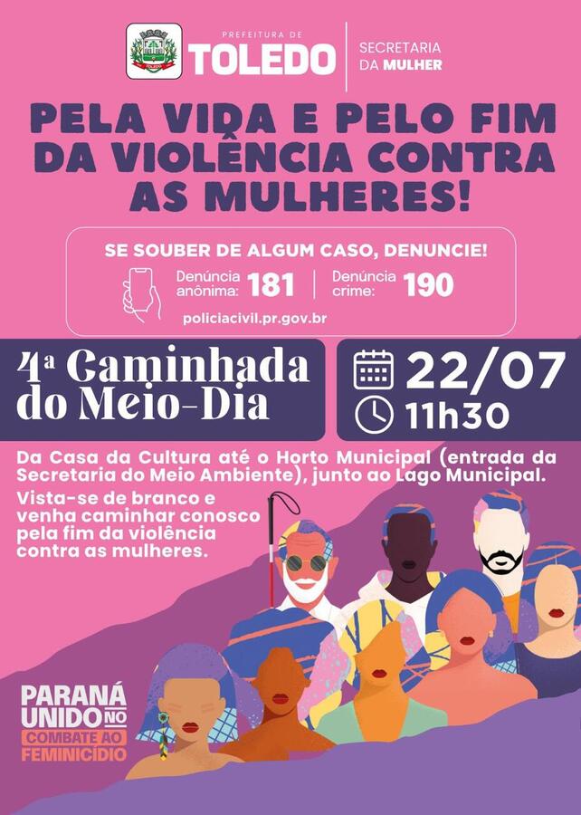 Mobilização marca o Dia Estadual de Combate ao Feminicídio e convida a população a participar usando roupas e balões brancos