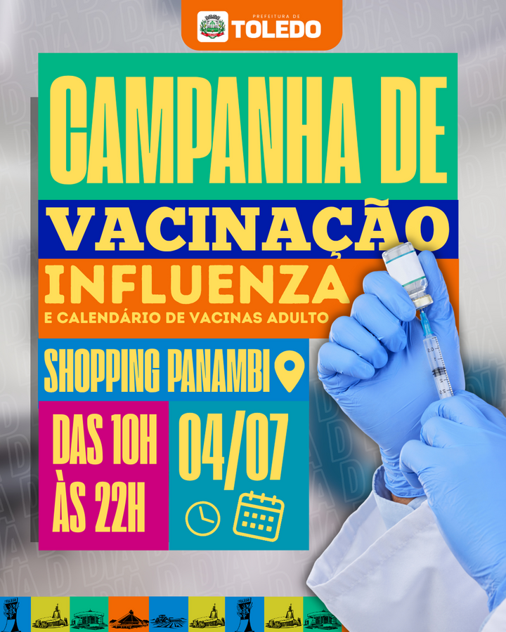 Neste sábado (4) a Secretaria da Saúde realizará uma campanha de multivacinação visando a imunização da influenza