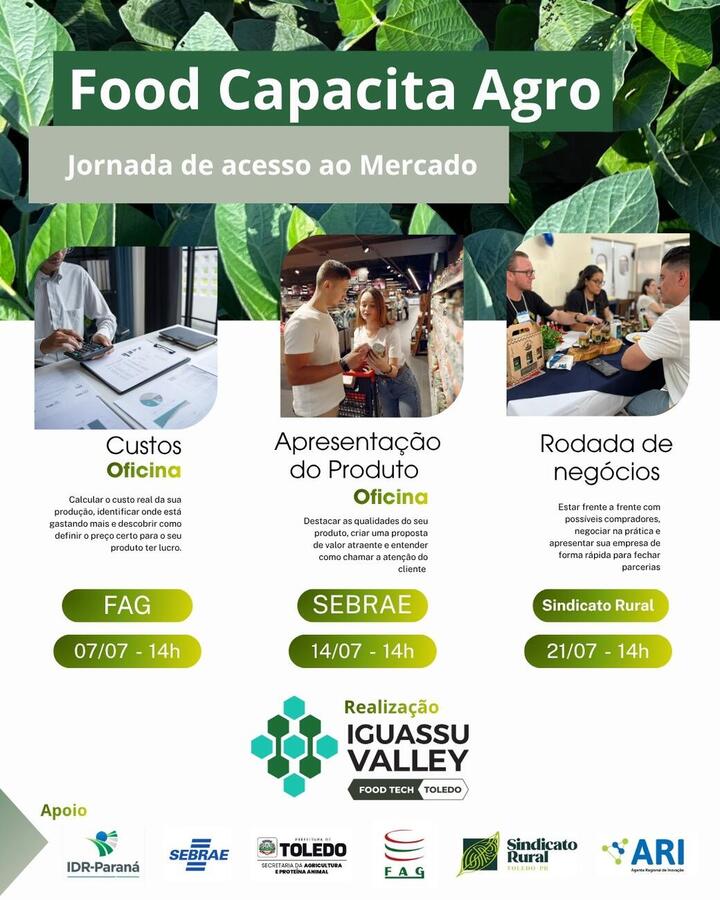 A Secretaria de Agricultura e Proteína Animal estará realizando o “Food Capacita Agro”, uma capacitação voltada para agroindústrias e produtores rurais que desejam agregar valor aos seus produtos