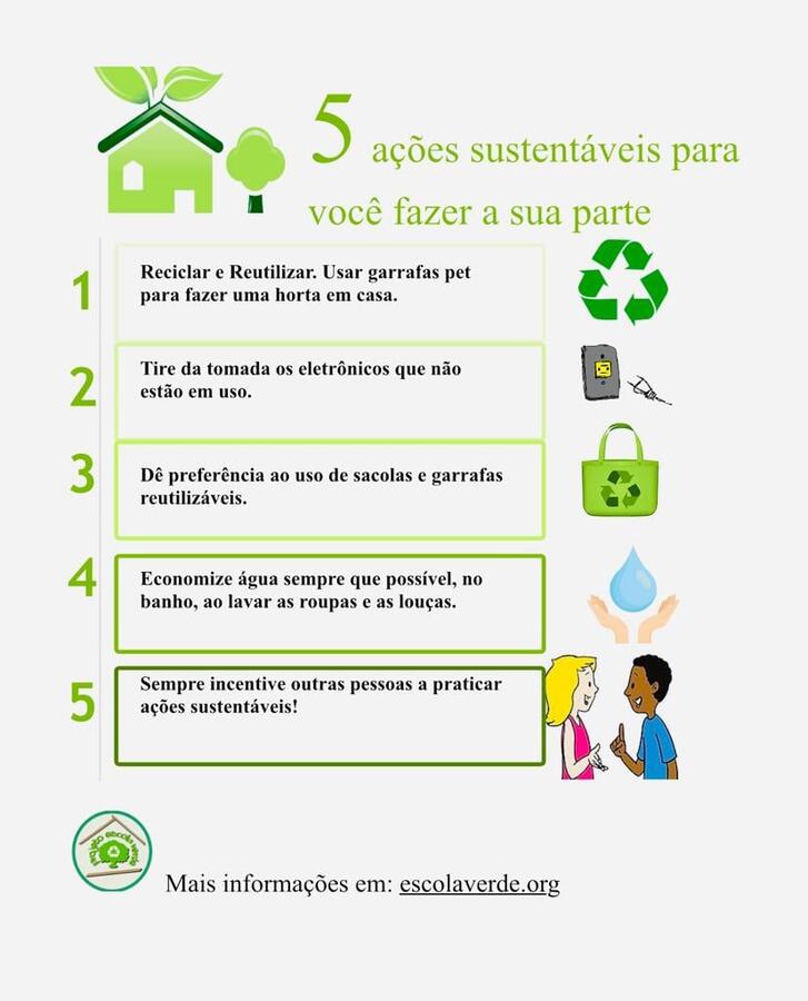 Cinco ações sustentáveis