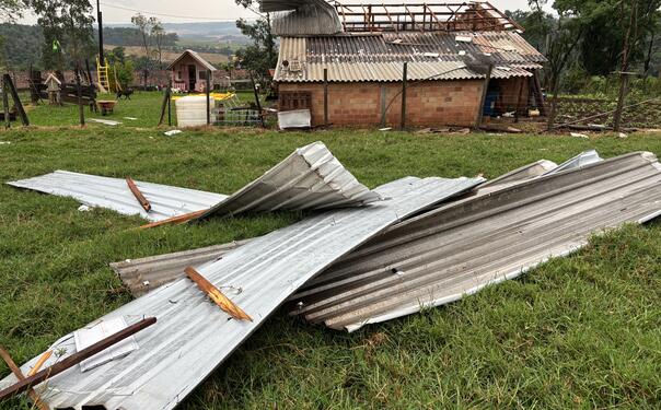 Ocorrências foram registradas na manhã de domingo (30), com maior dano em uma propriedade entre a Linha São Salvador e Cerro da Lola