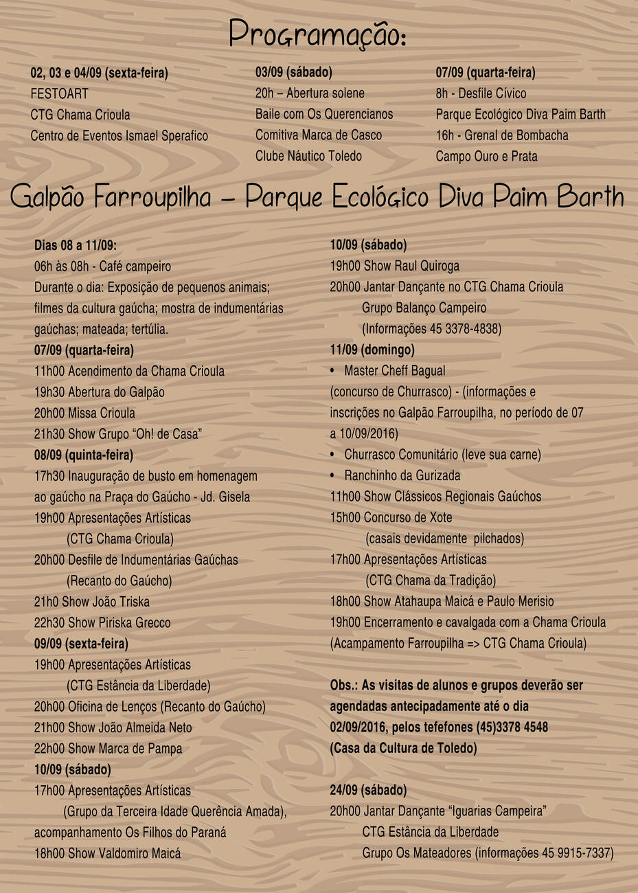 8ª SEMANA FARROUPILHA TOLEDO - PR