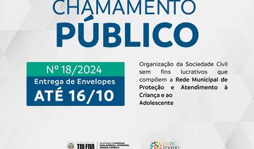 OSCs que atendem crianças e adolescentes em situação de vulnerabilidade social têm até o dia 16 (quarta-feira) para protocolar documentação exigida em edital