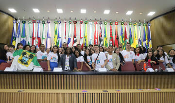Os adolescentes Rian Eduardo Carvalho e Rikelme Dias Nogueira participaram do Encontro Nacional e Posse do Comitê de Participação de Adolescentes (CPA)