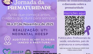 Evento acontece nos dias 6 e 7 de novembro no Auditório Acary Oliveira e reúne profissionais da saúde, estudantes, famílias e comunidade