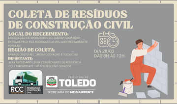 Recebimento ocorre das 8h às 12h, na Associação de Moradores do Jardim Coopagro