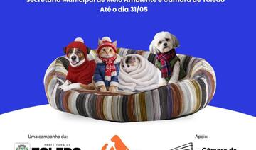 Voltada para abrigos, ONGs e animais comunitários, a campanha recebe doações de mantas, cobertores e camas até dia 31 de maio