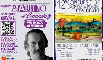 Trabalhos para o 35º Concurso de Contos Paulo Leminski e o 12º Concurso de Crônicas e Poesias Edy Braun devem ser enviados até 30 de abril