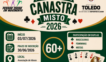 A Secretaria de Esportes e Lazer, por meio do Departamento da Pessoa Idosa, está organizando um campeonato de canastra 60+ nas categorias masculina, feminina e mista
